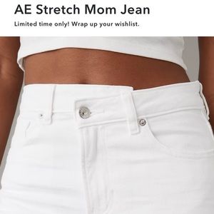 NWT White American Eagle stretch mom jeans